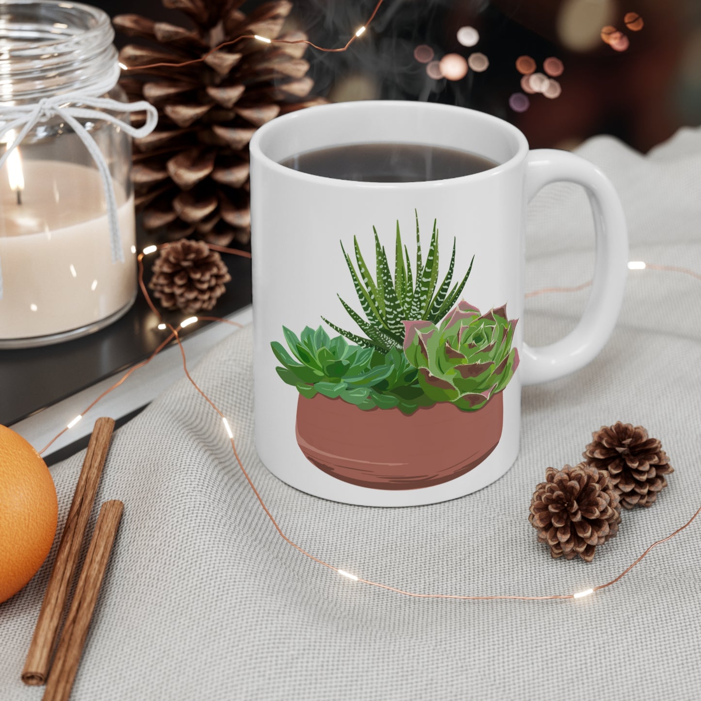 Succulent Bowl for Succulent Lovers Mug - White