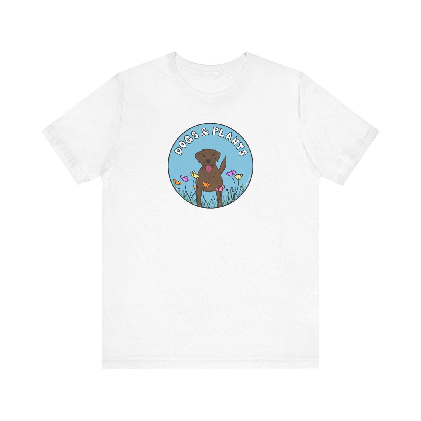 Dogs & Plants T-Shirt for Brown Lab & Plant Lovers - White