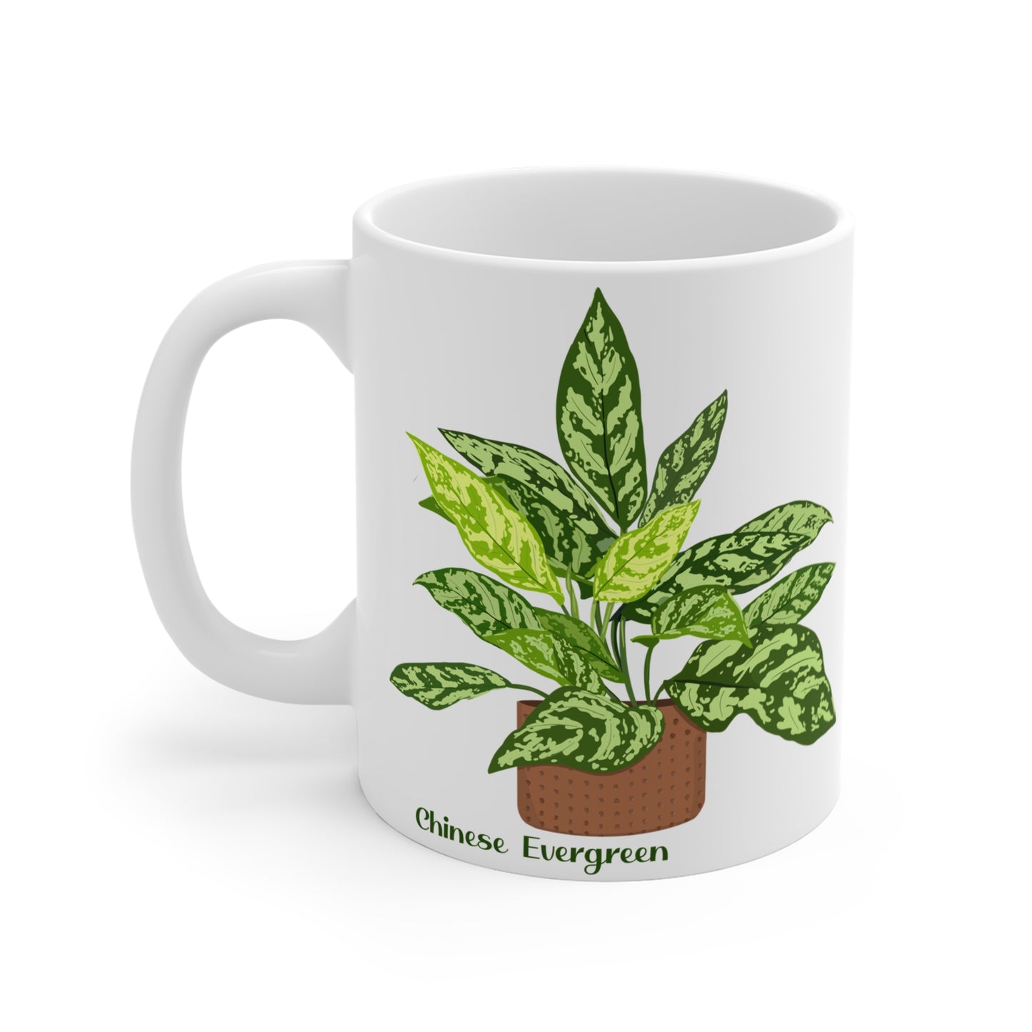 Chinese Evergreen Plant Lover Mug - White