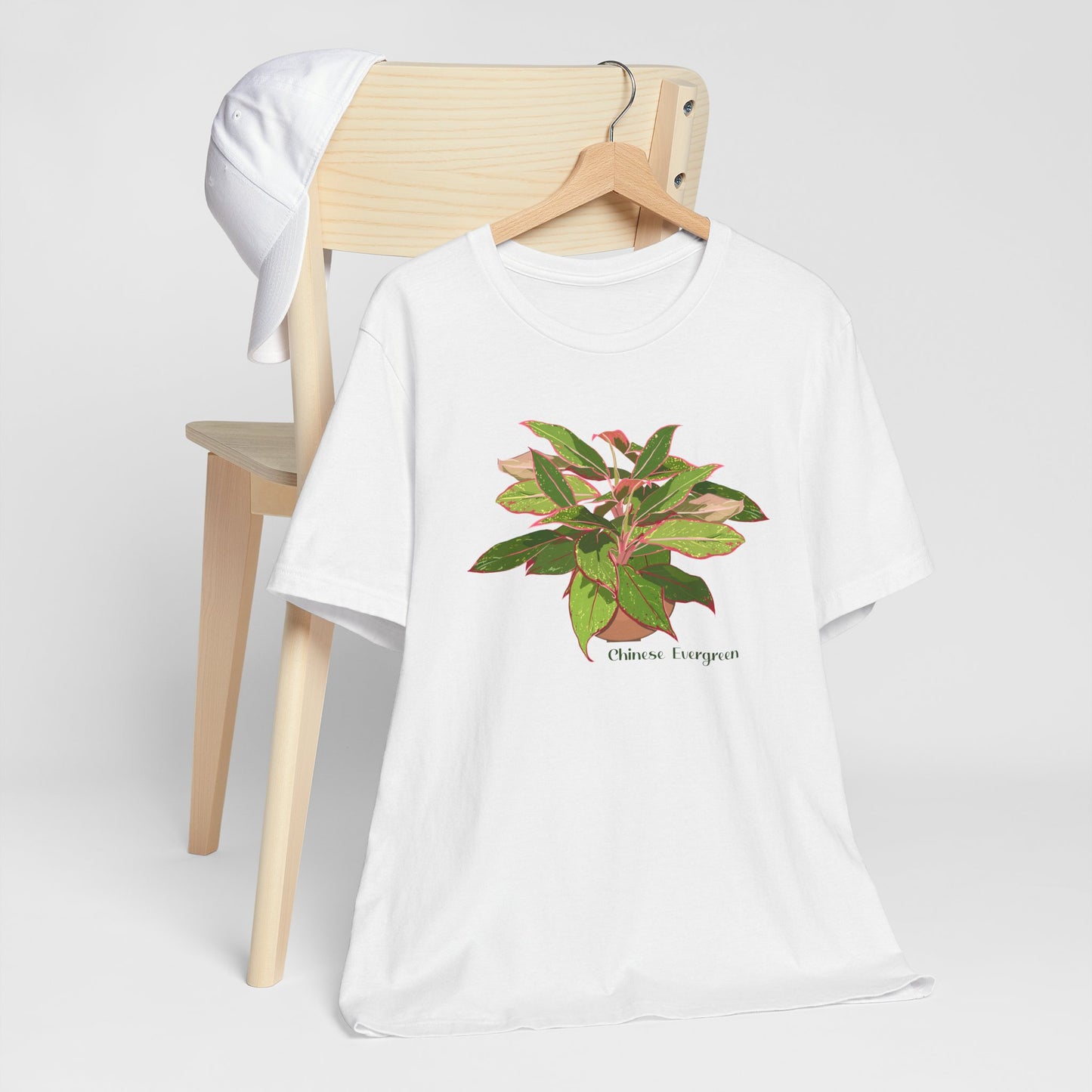 Chinese Evergreen T-Shirt for Plant Lovers - White, Black, Mauve, Tan or Sage