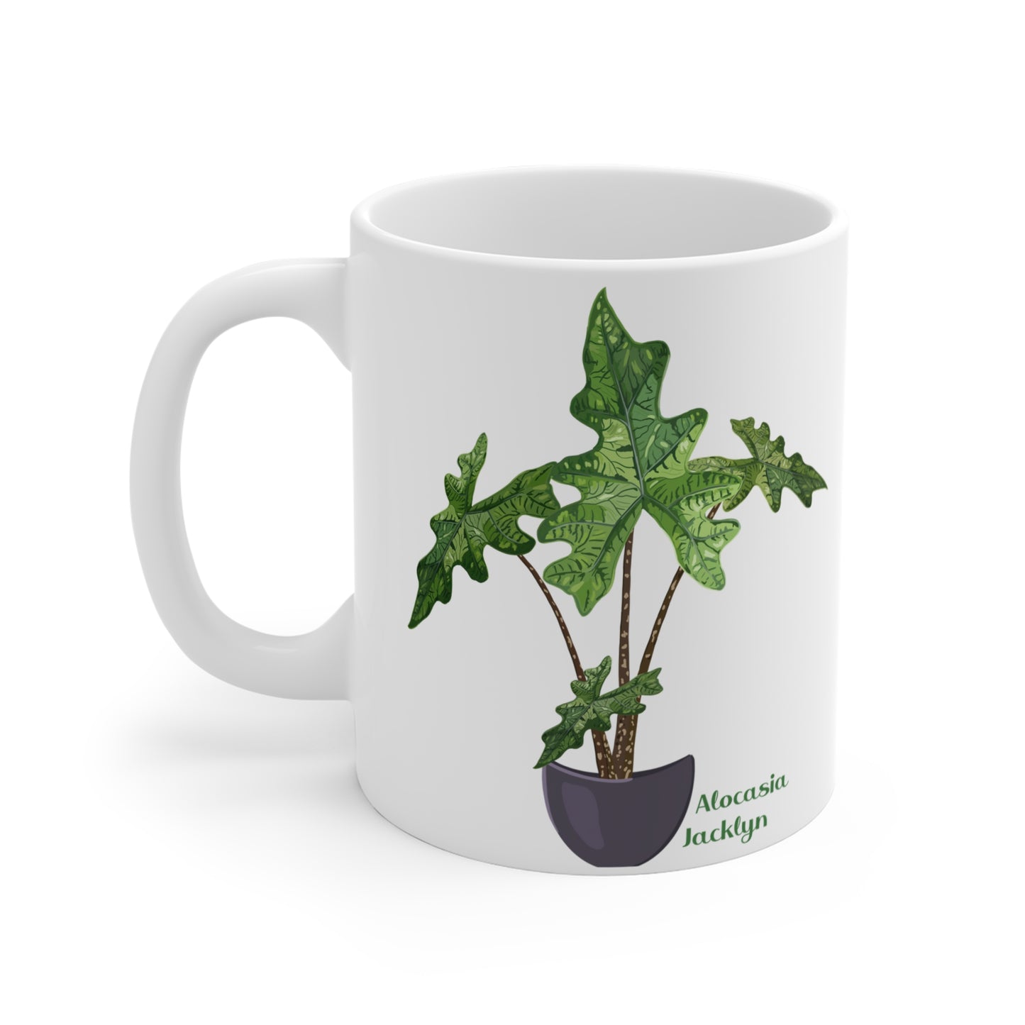 Alocasia Jacklyn Plant Lover Mug - White
