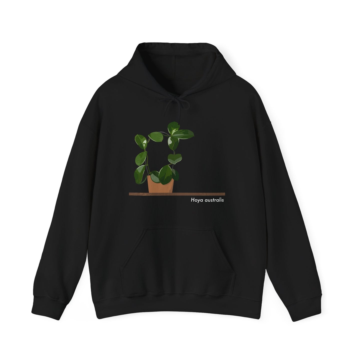 Hoya Australis Plant Hoodie - Black