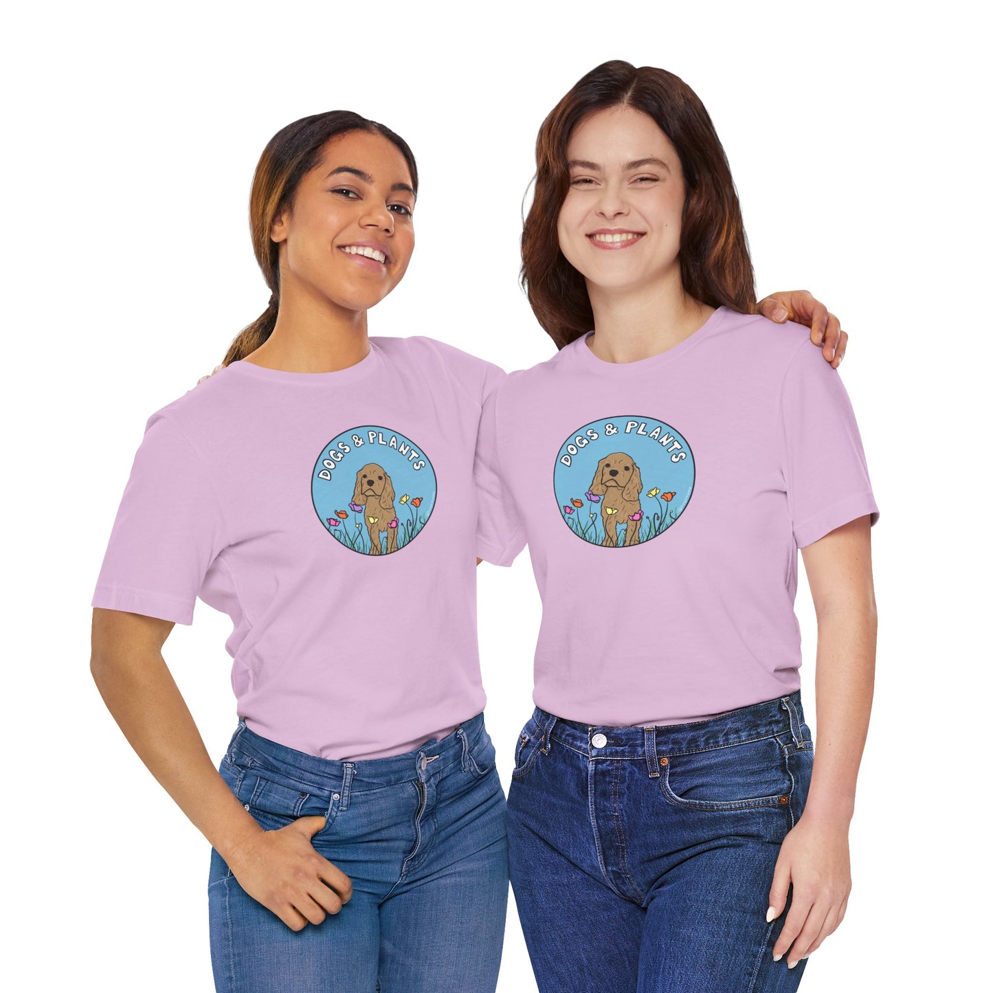 Dogs & Plants T-Shirt for Puppy & Plant Lovers - Lilac