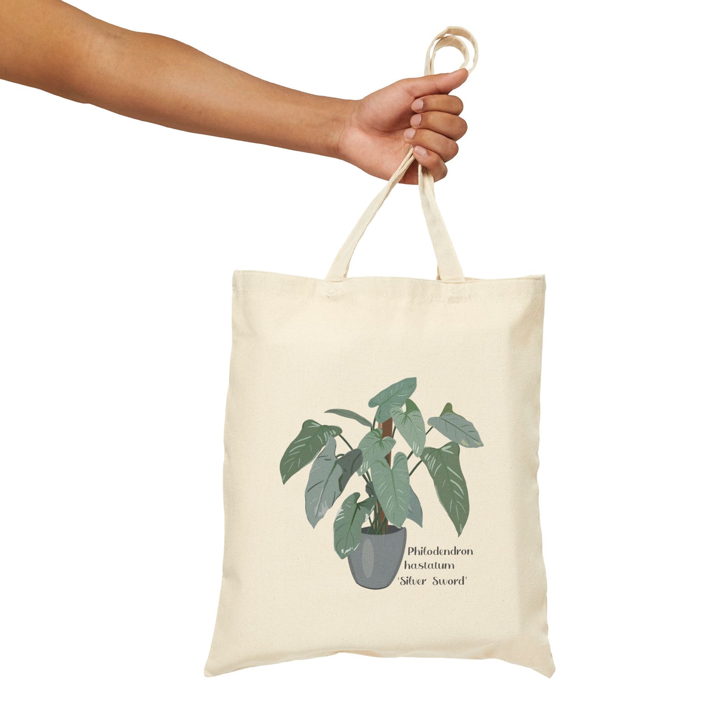 Philodendron Hastatum "Silver Sword" Canvas Tote Bag