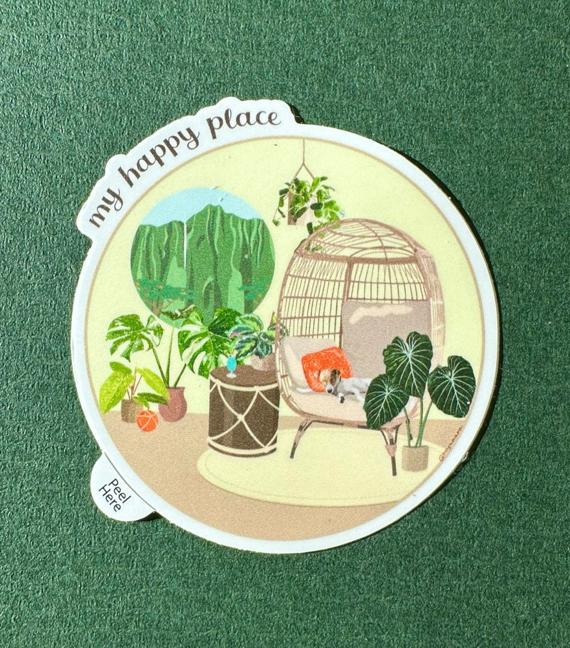 My Happy Place Tropical Plant Lover Sticker