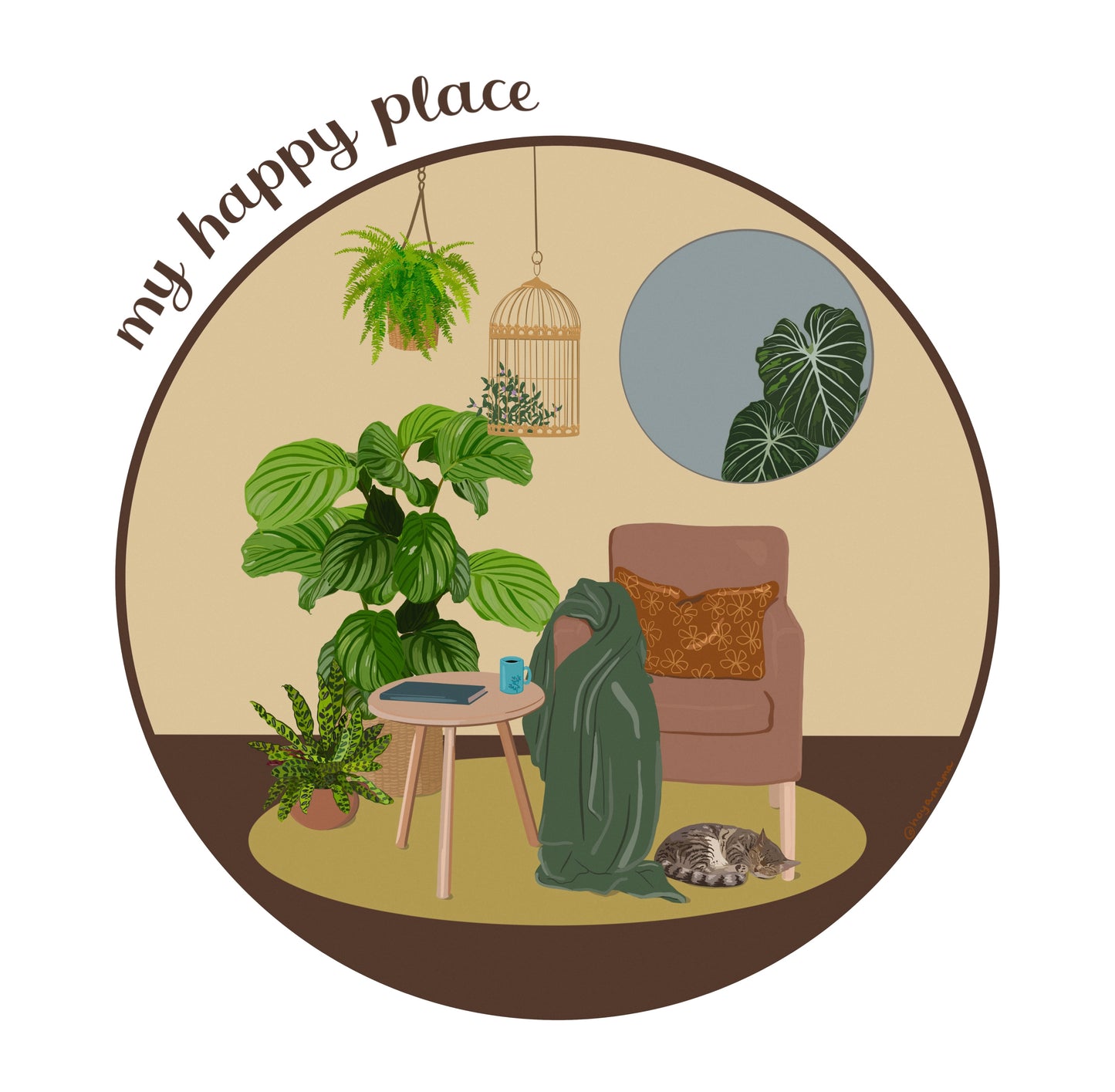 My Happy Place Cozy Plant Lover Sticker