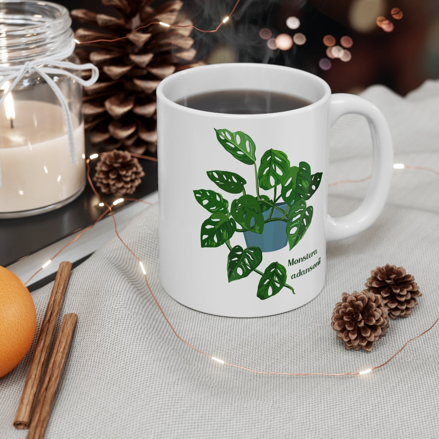 Monstera Adansonii Plant Lover Mug - White