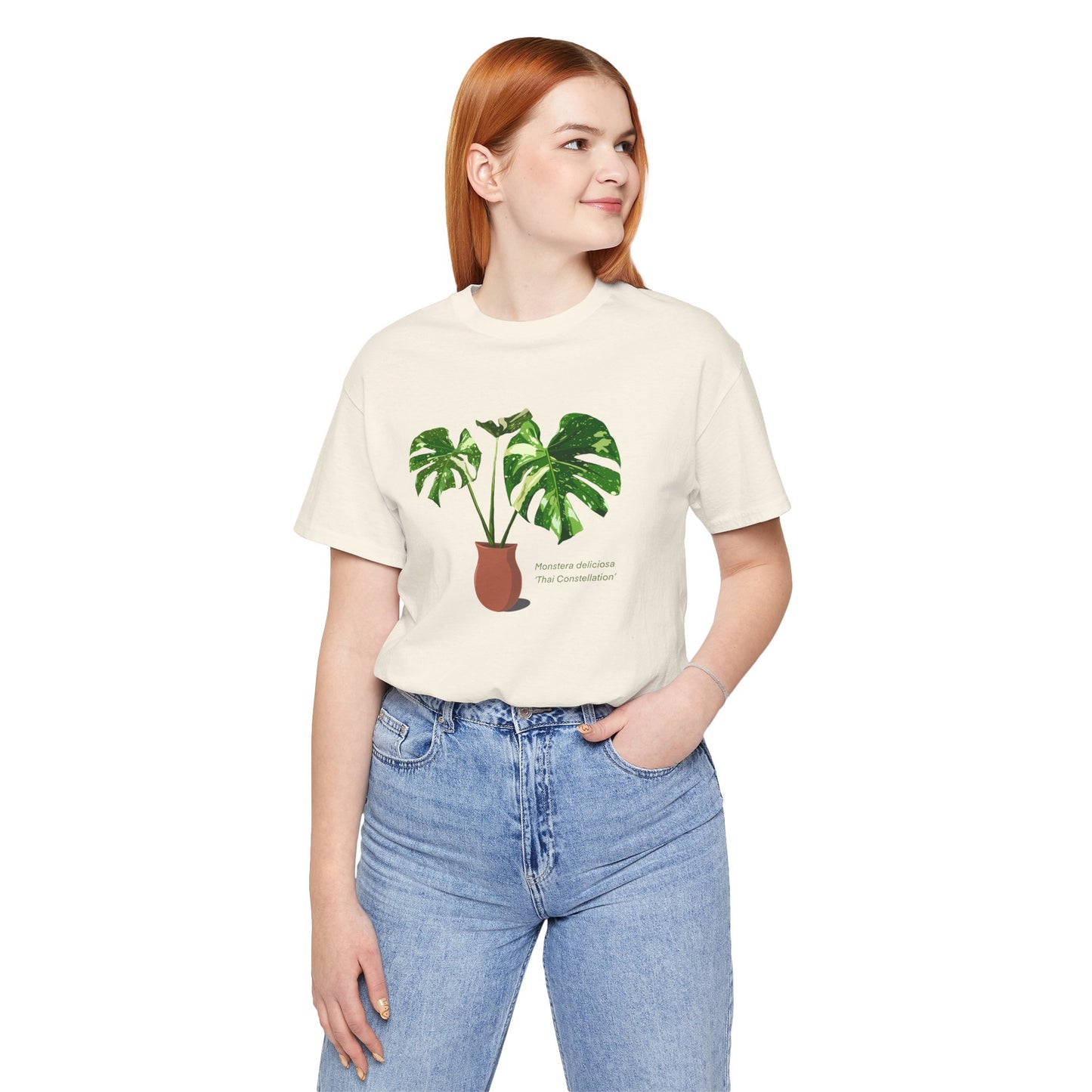 Monstera Deliciosa 'Thai Constellation' Plant Lover T-Shirt - White, Natural, Black