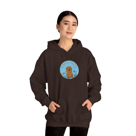 Dogs & Plants Hoodie for Golden Retriever & Plant Lovers - Brown