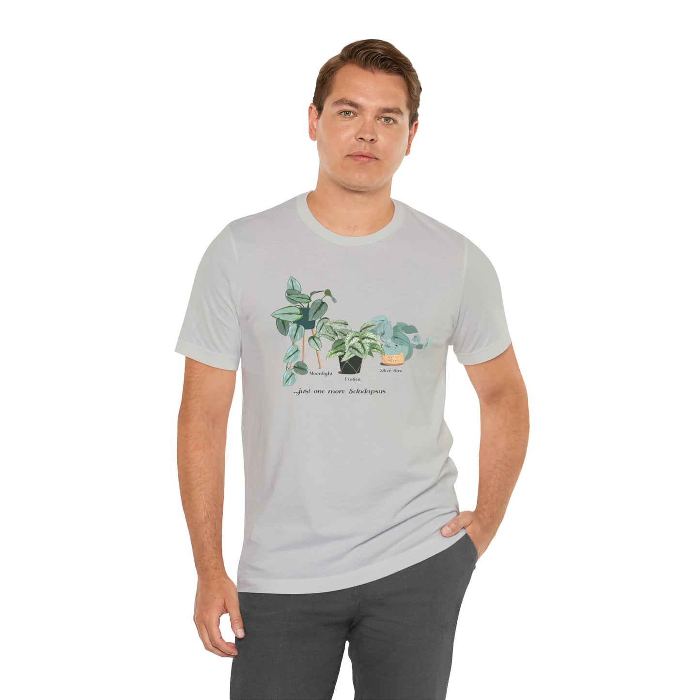 Scindapsus Trio Plant Lover T-Shirt - Silver