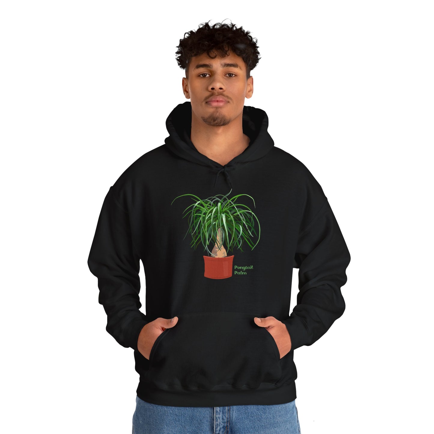 Ponytail Palm Plant Hoodie - Black