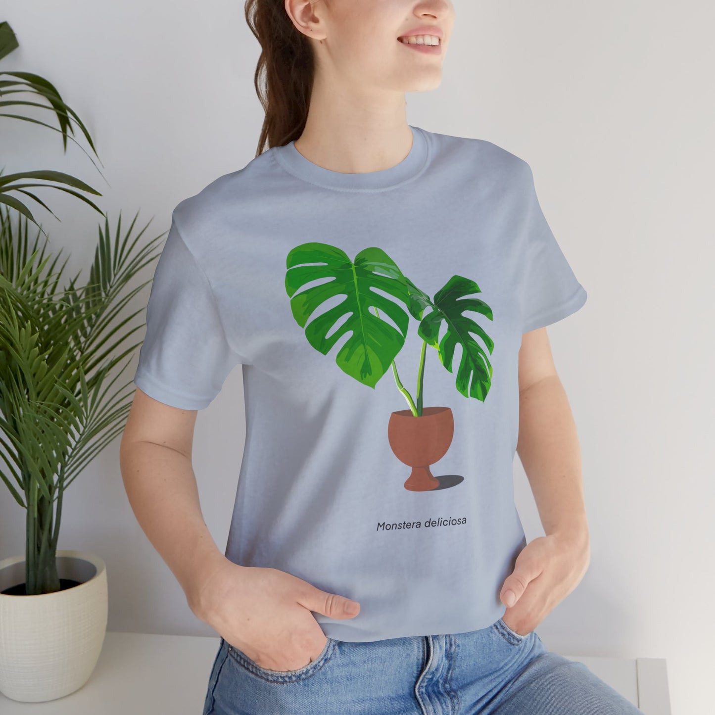 Monstera Deliciosa Plant Lover T-Shirt - Light Blue