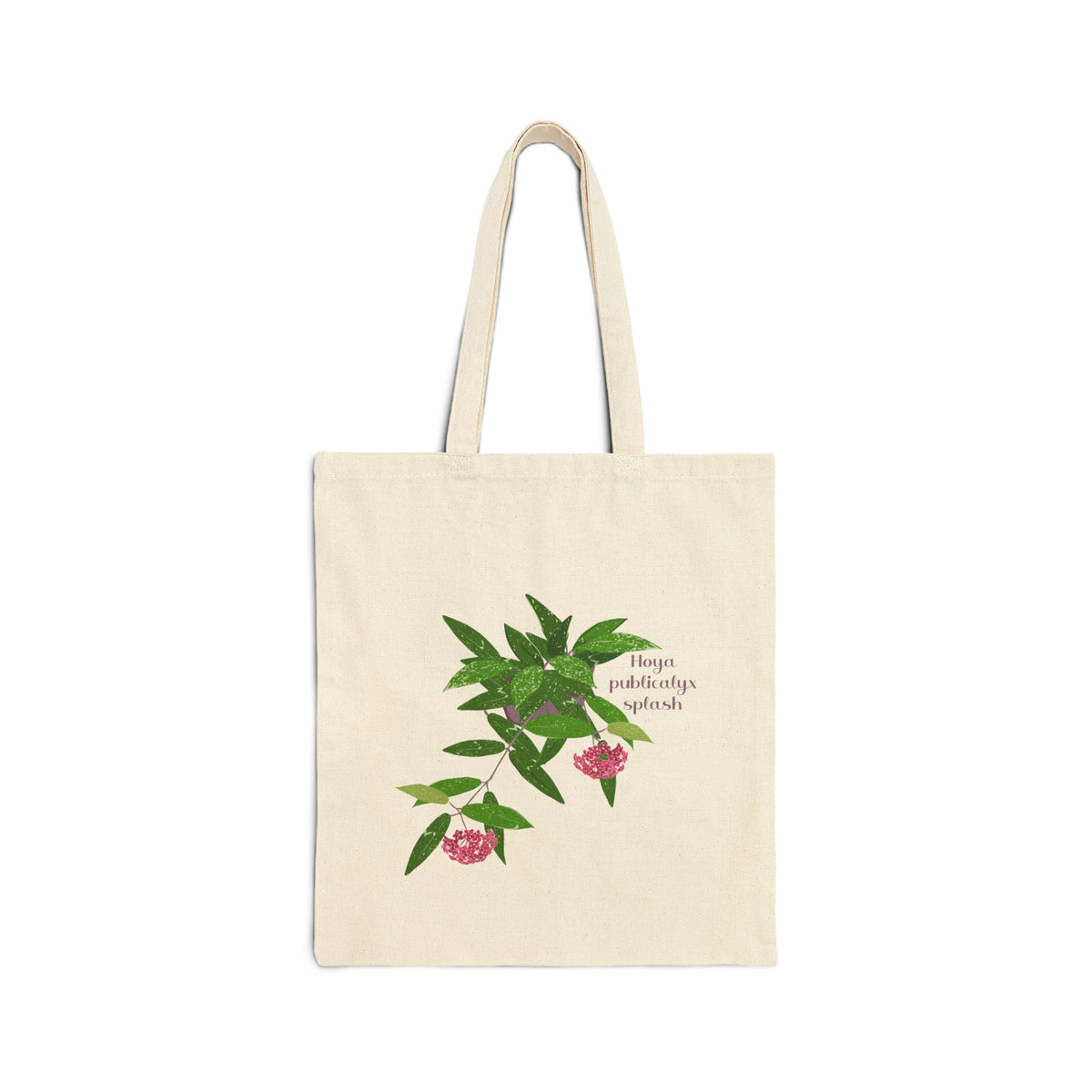 Blooming Hoya Publiclyx Splash Canvas Tote Bag | Potted Houseplant Illustration, Plant Lover Tote