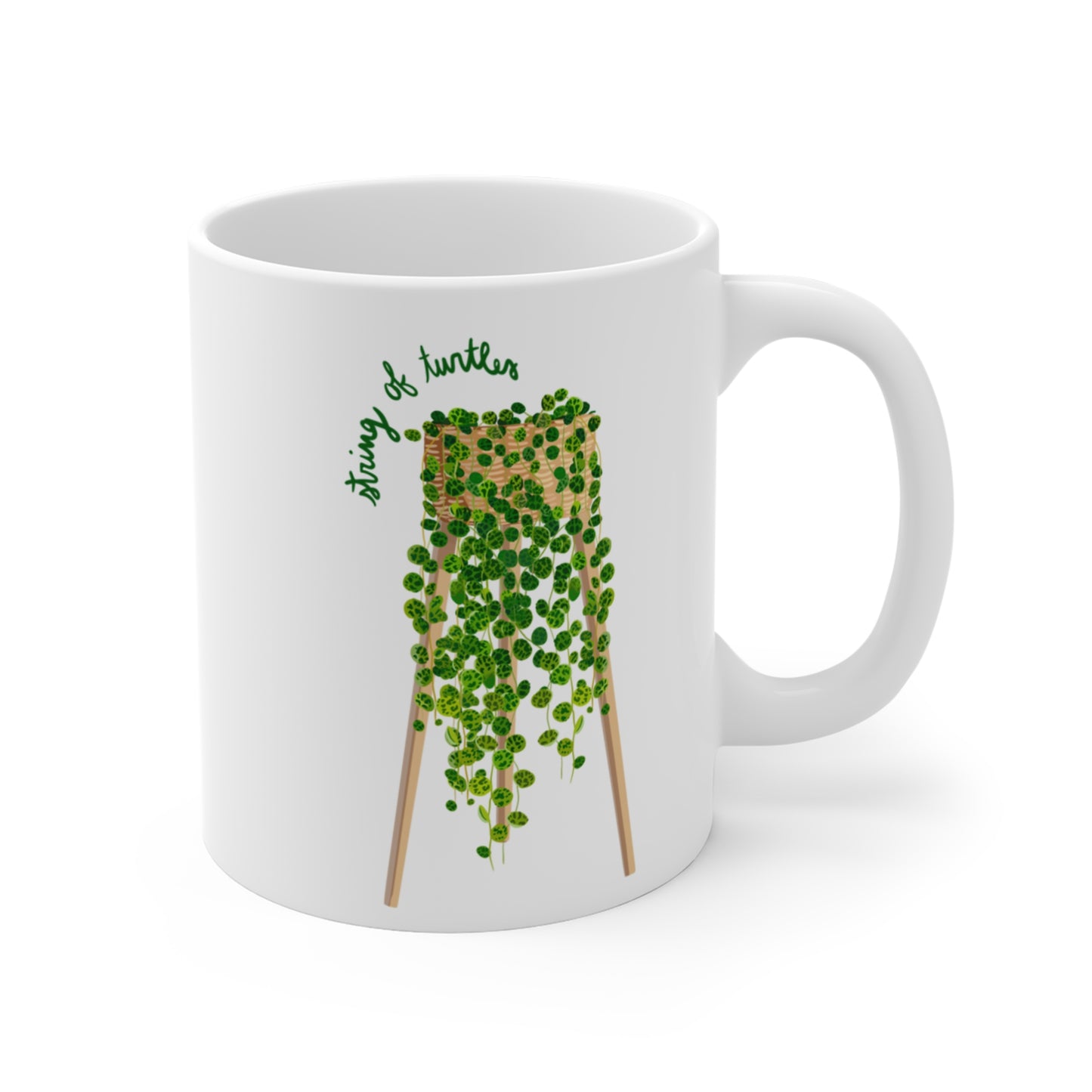 String of Turtles Plant Lover Mug - White