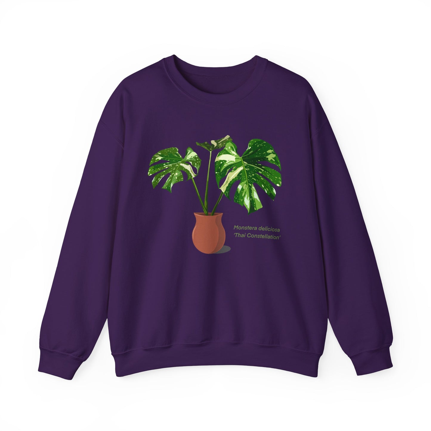 Monstera Deliciosa Thai Constellation Plant Lover Crewneck Sweatshirt