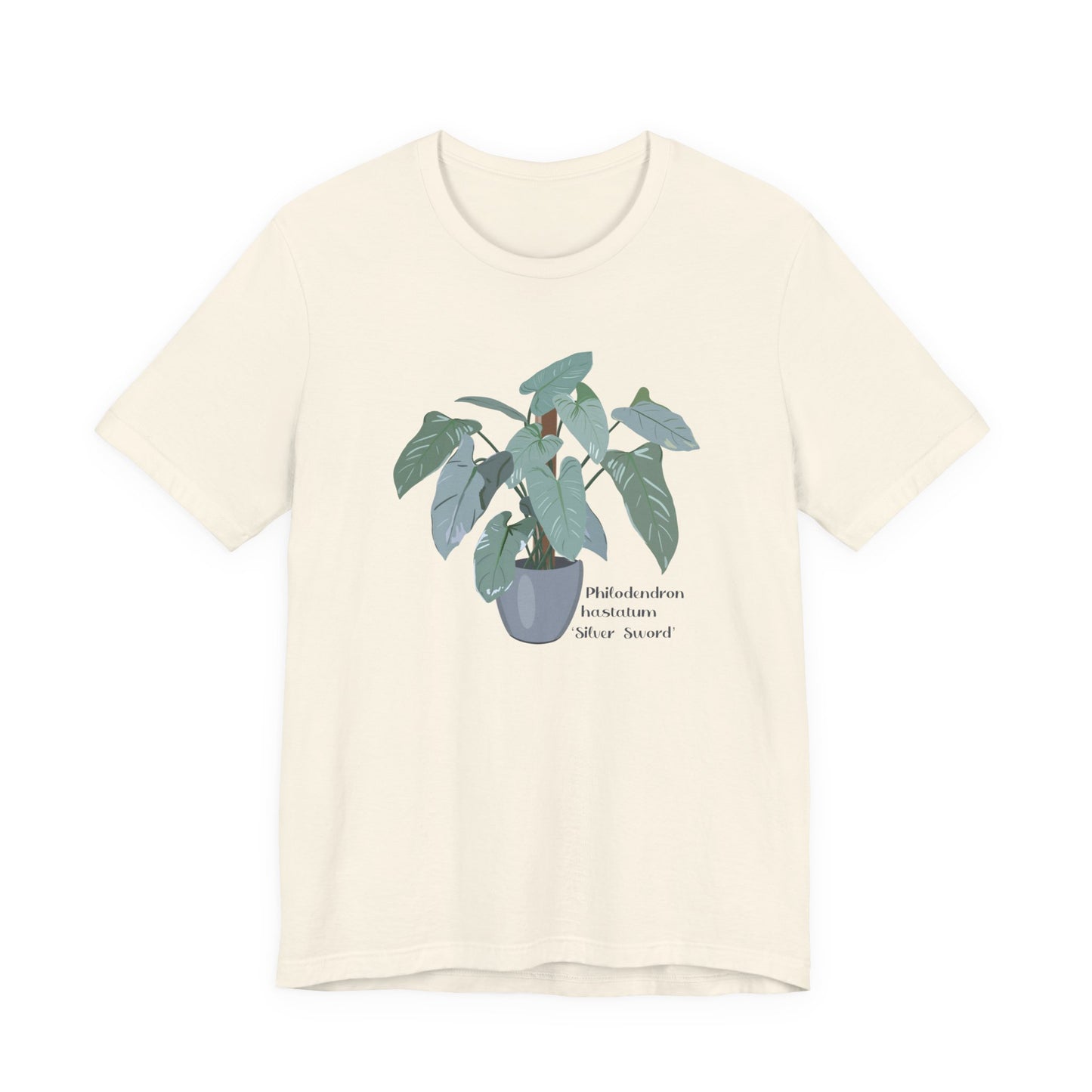 Philodendron Hastatum 'Silver Sword' Plant Lover T-Shirt - White, Natural, Black