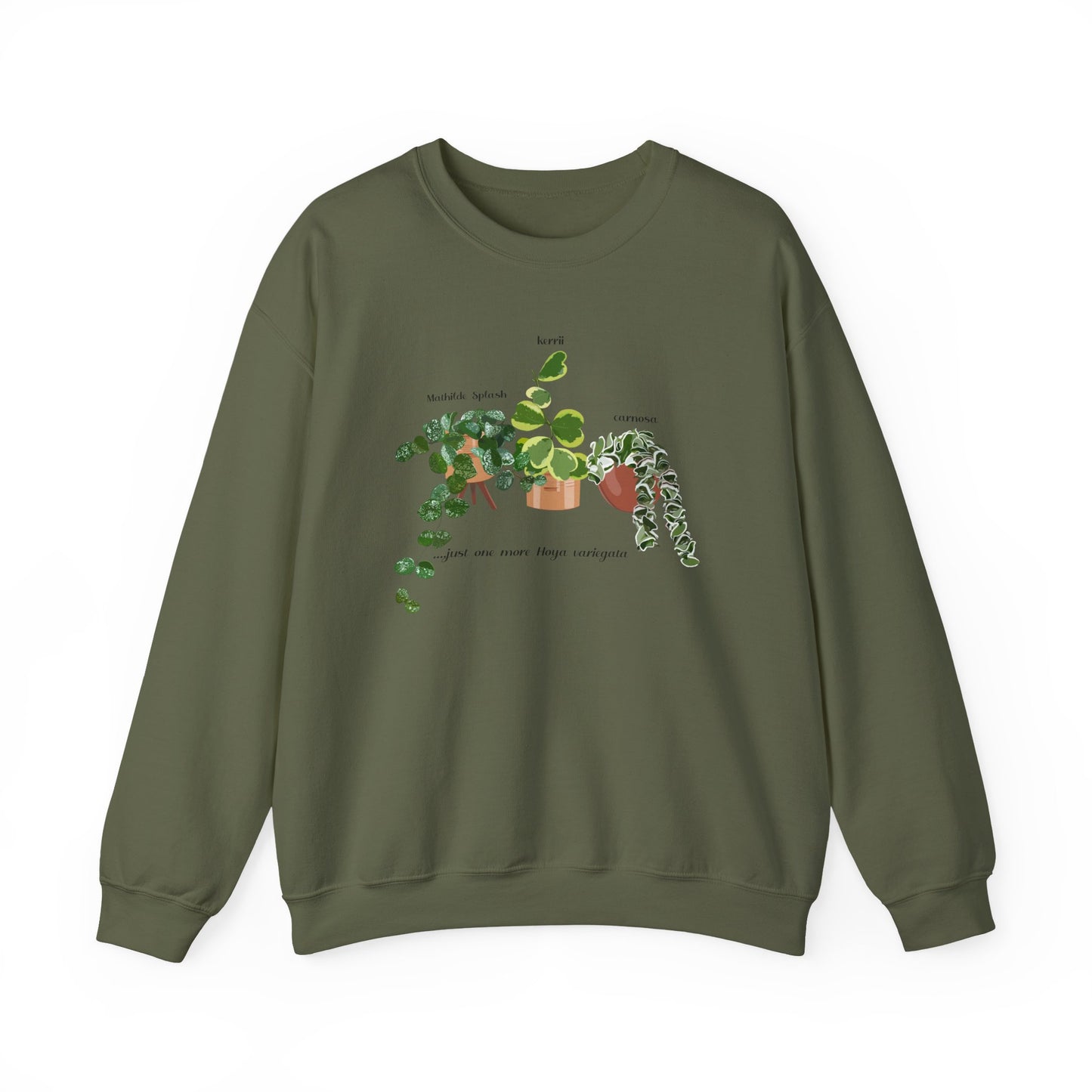 Hoya Mathilde Splash, Kerrii Variegata and Carnosa Hindu Rope Trio Crewneck Sweatshirt