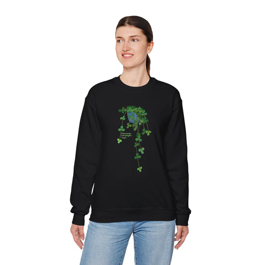 Peperomia Tetraphylla 'Hope' Plant Lover Crewneck Sweatshirt - Black