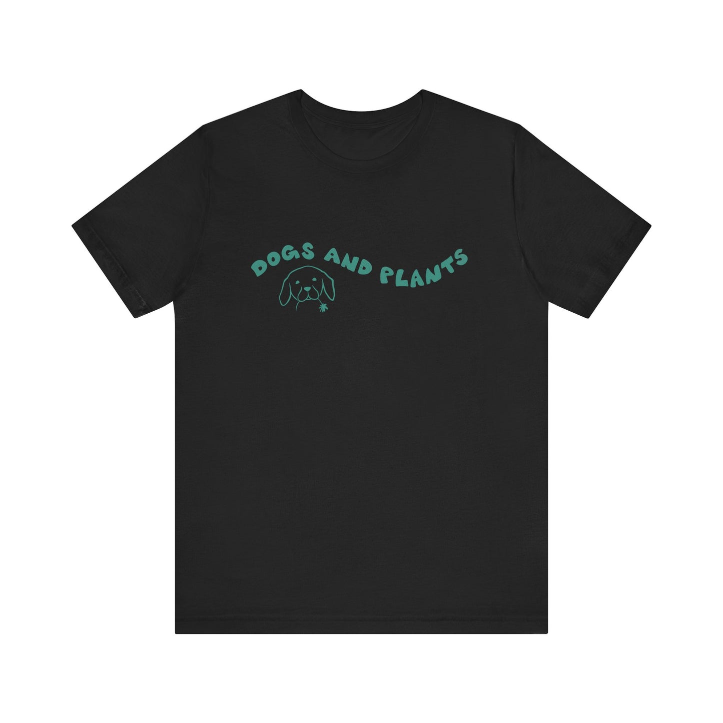 Dogs and Plants Lover T-Shirt - Black