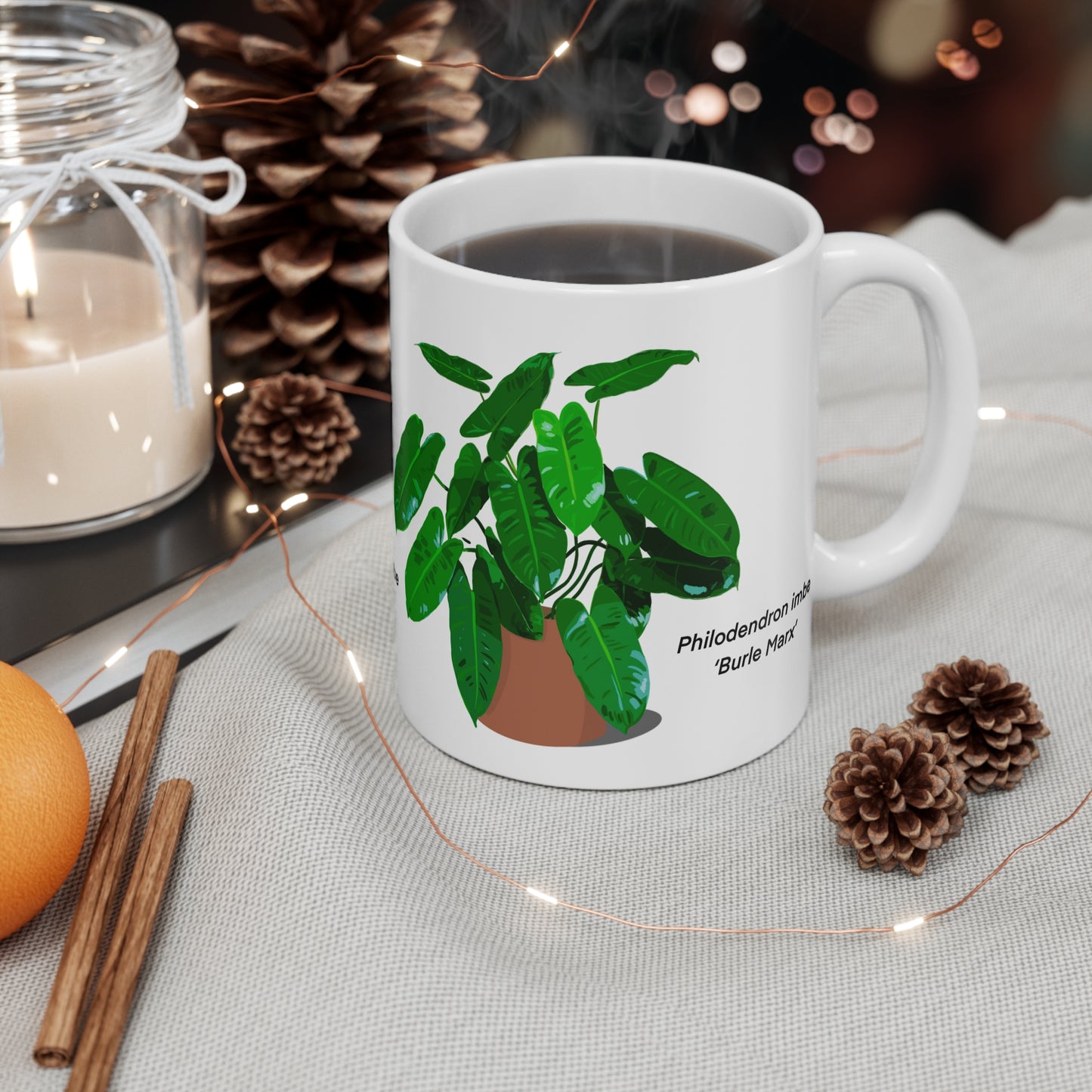 Philodendron Imbe "Burle Marx" Plant Lover Mug - White