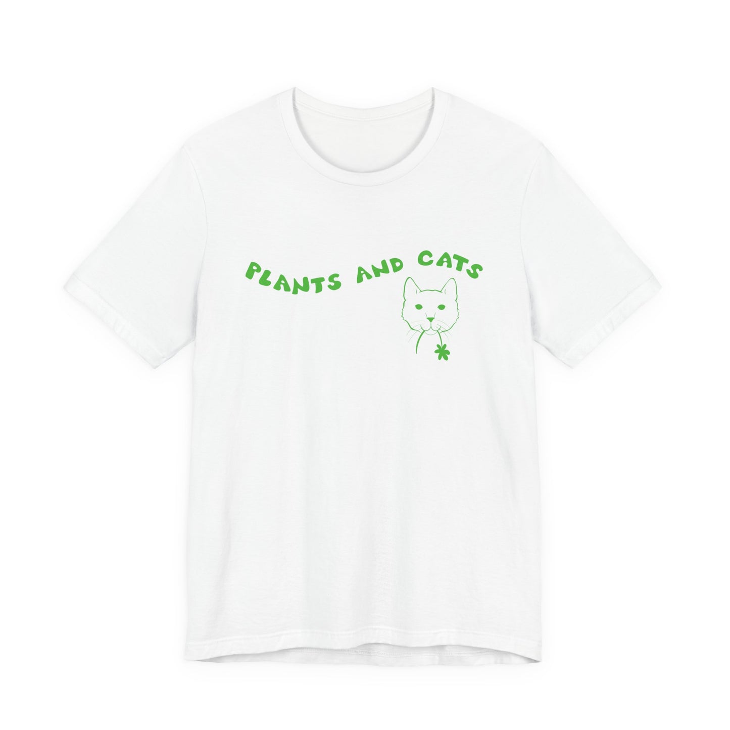 Plants and Cats Lover T-Shirt - White, Natural, Black, Pink