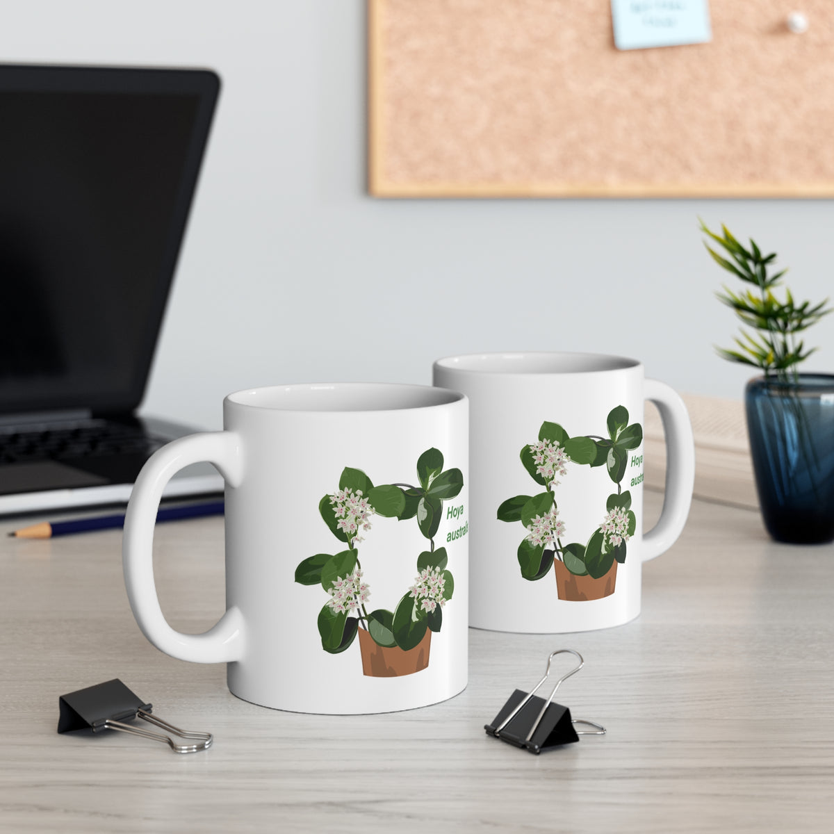 Blooming Hoya Australis Plant Lover Mug - White