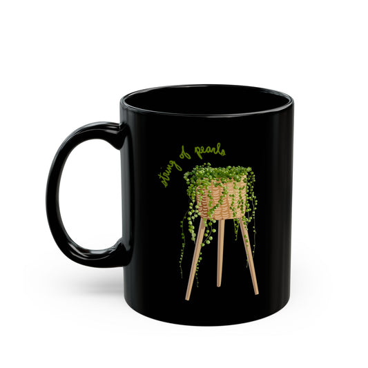 String of Pearls Plant Lover Mug - Black