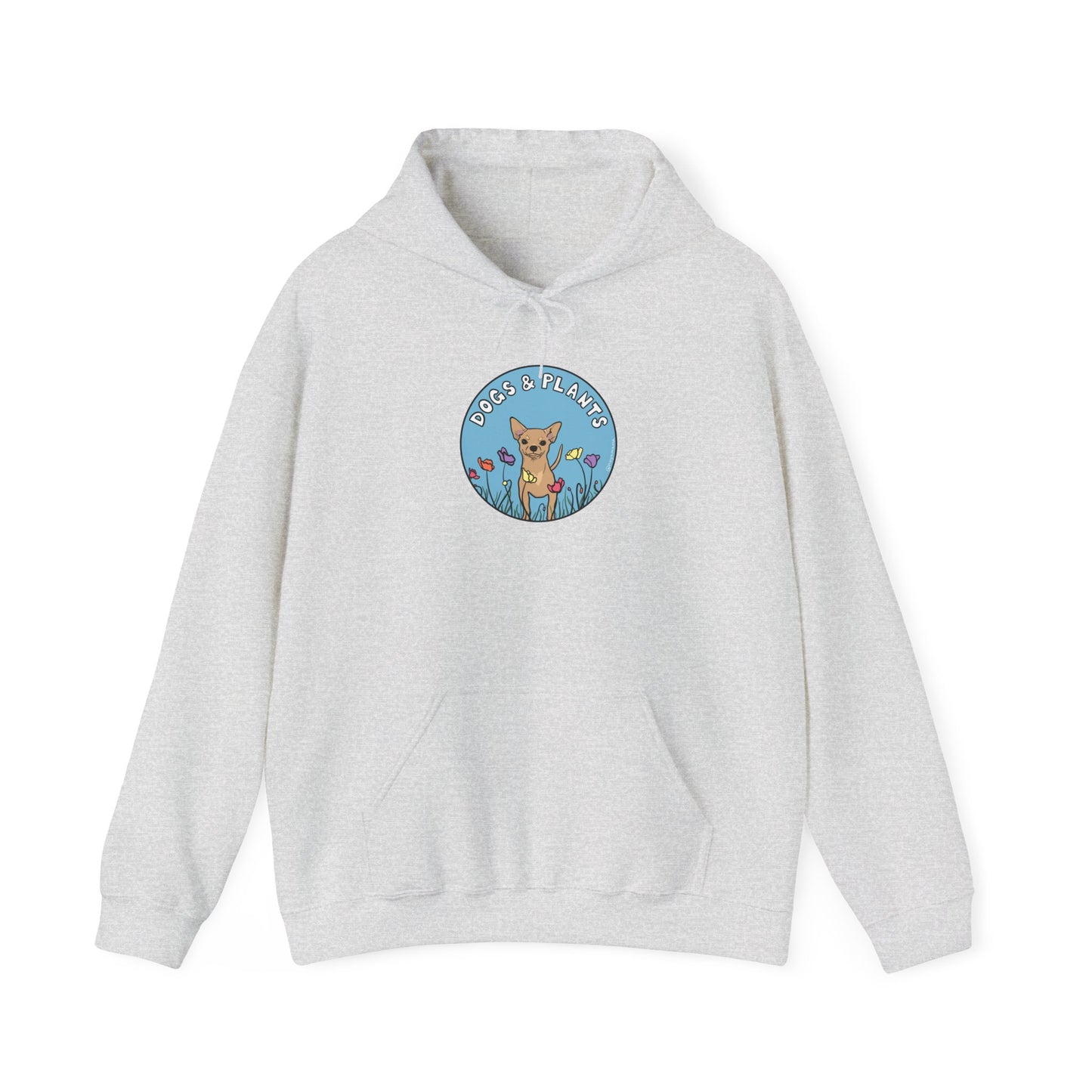 Dogs & Plants Hoodie for Chihuahua & Plant Lovers - Light Grey