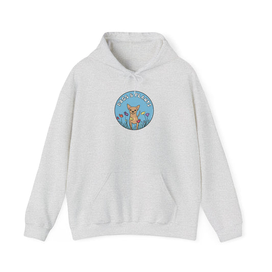 Dogs & Plants Hoodie for Chihuahua & Plant Lovers - Light Grey