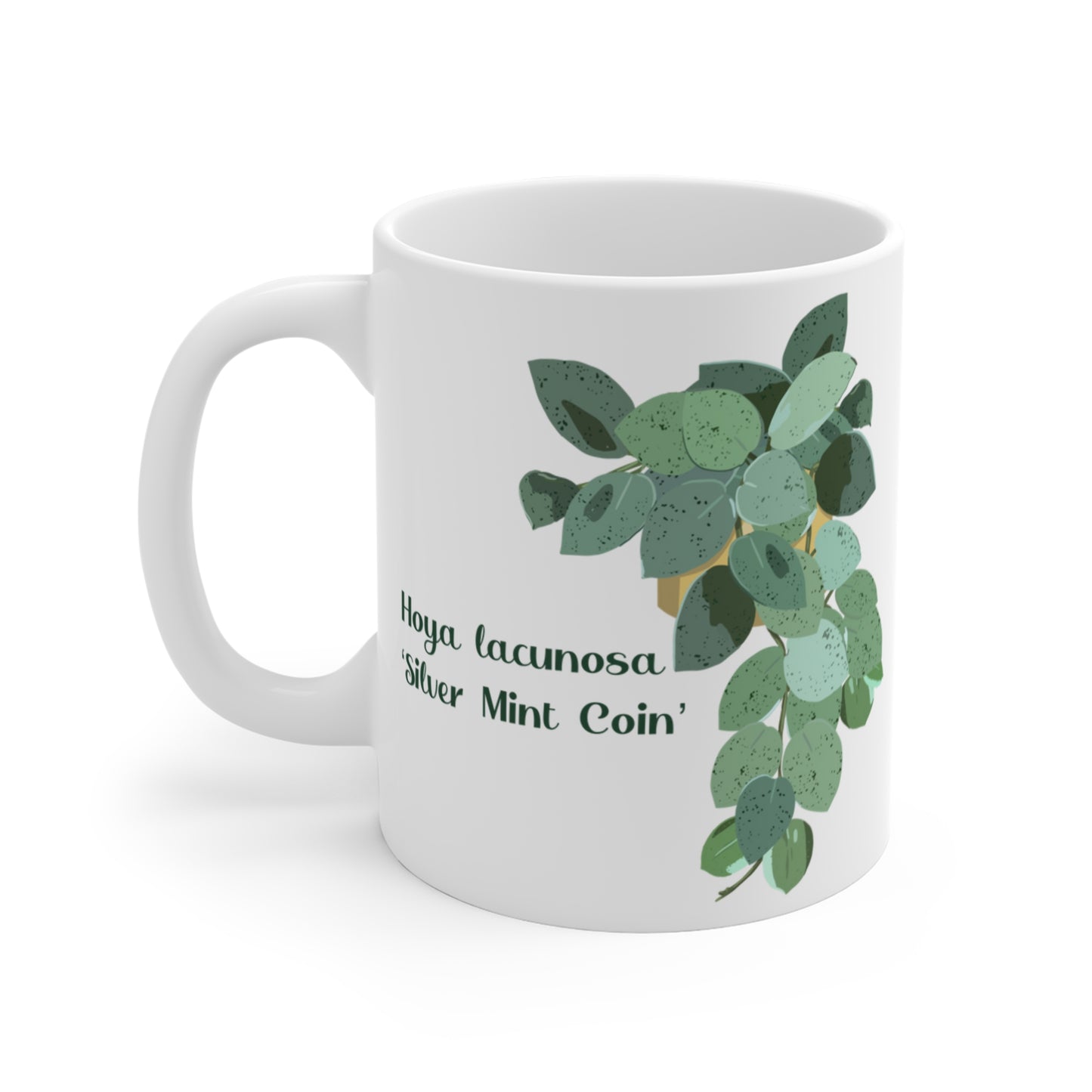 Hoya Lacunosa "Silver Mint Coin" Plant Lover Mug - White