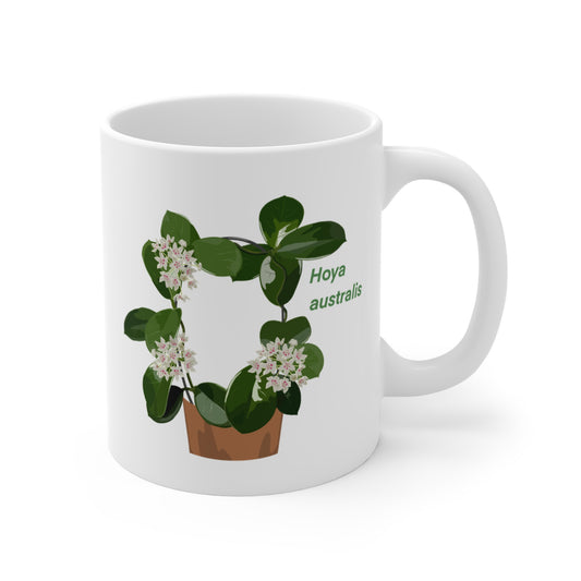 Blooming Hoya Australis Plant Lover Mug - White