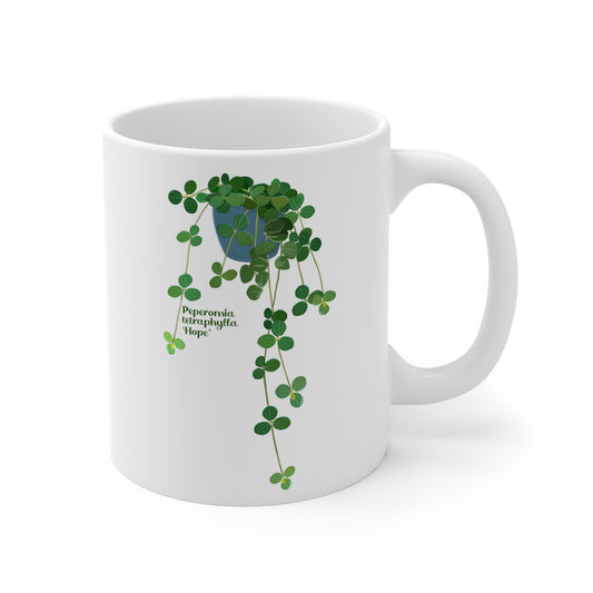 Peperomia Tetraphylla "Hope" Plant Lover Mug - White