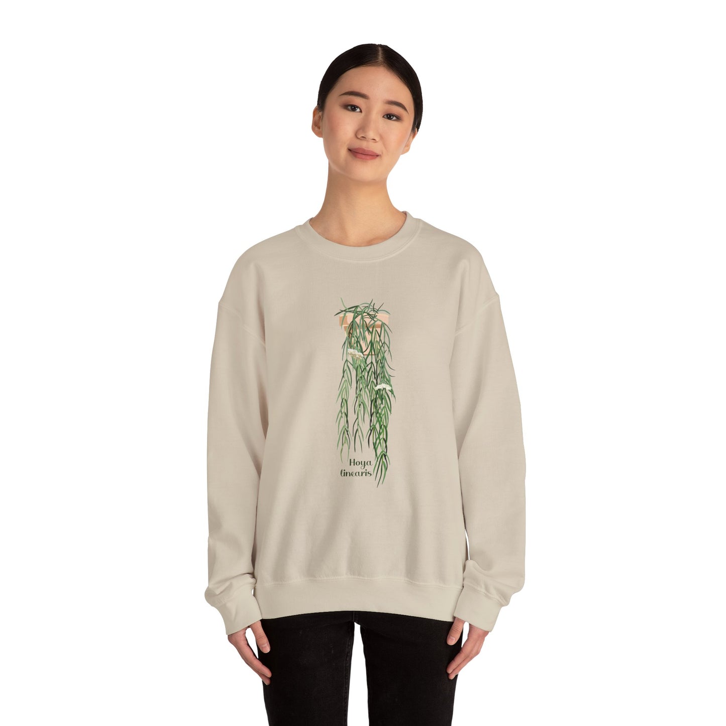 Hoya Linearis Plant Lover Crewneck Sweatshirt - Beige