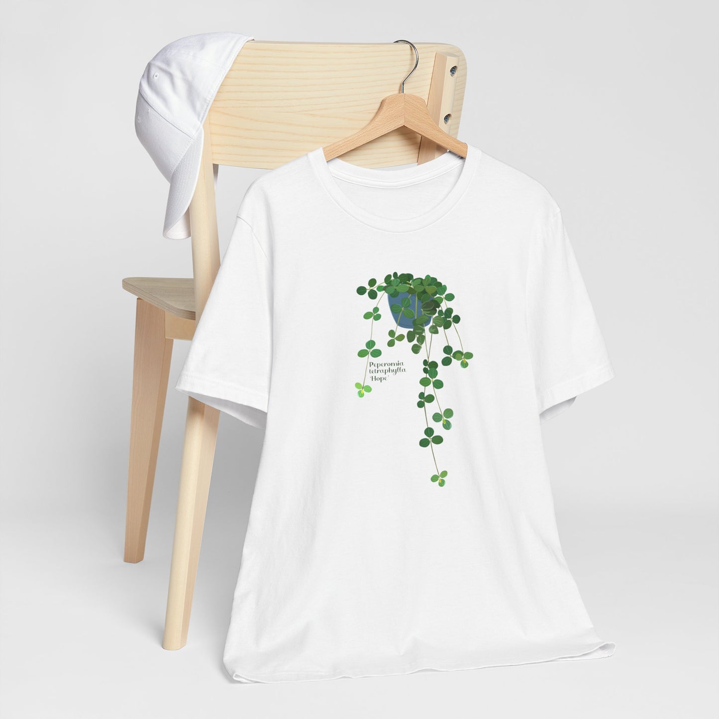 Peperomia Tetraphylla "Hope" Plant Lover T-shirt - White