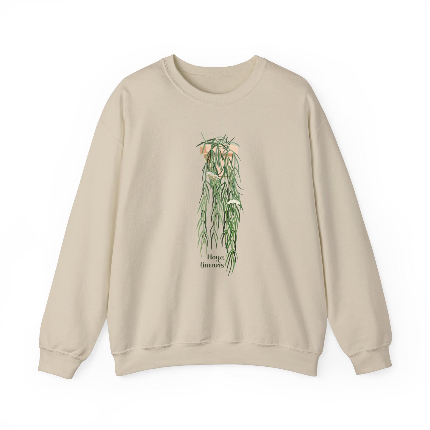 Hoya Linearis Plant Lover Crewneck Sweatshirt - Beige