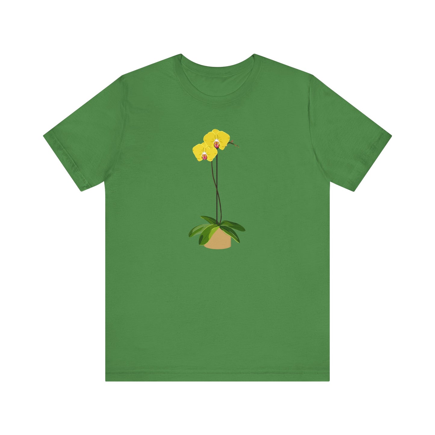 Yellow Orchid T-Shirt for Plant and Flower Lovers - White, Peach, Green or Blue