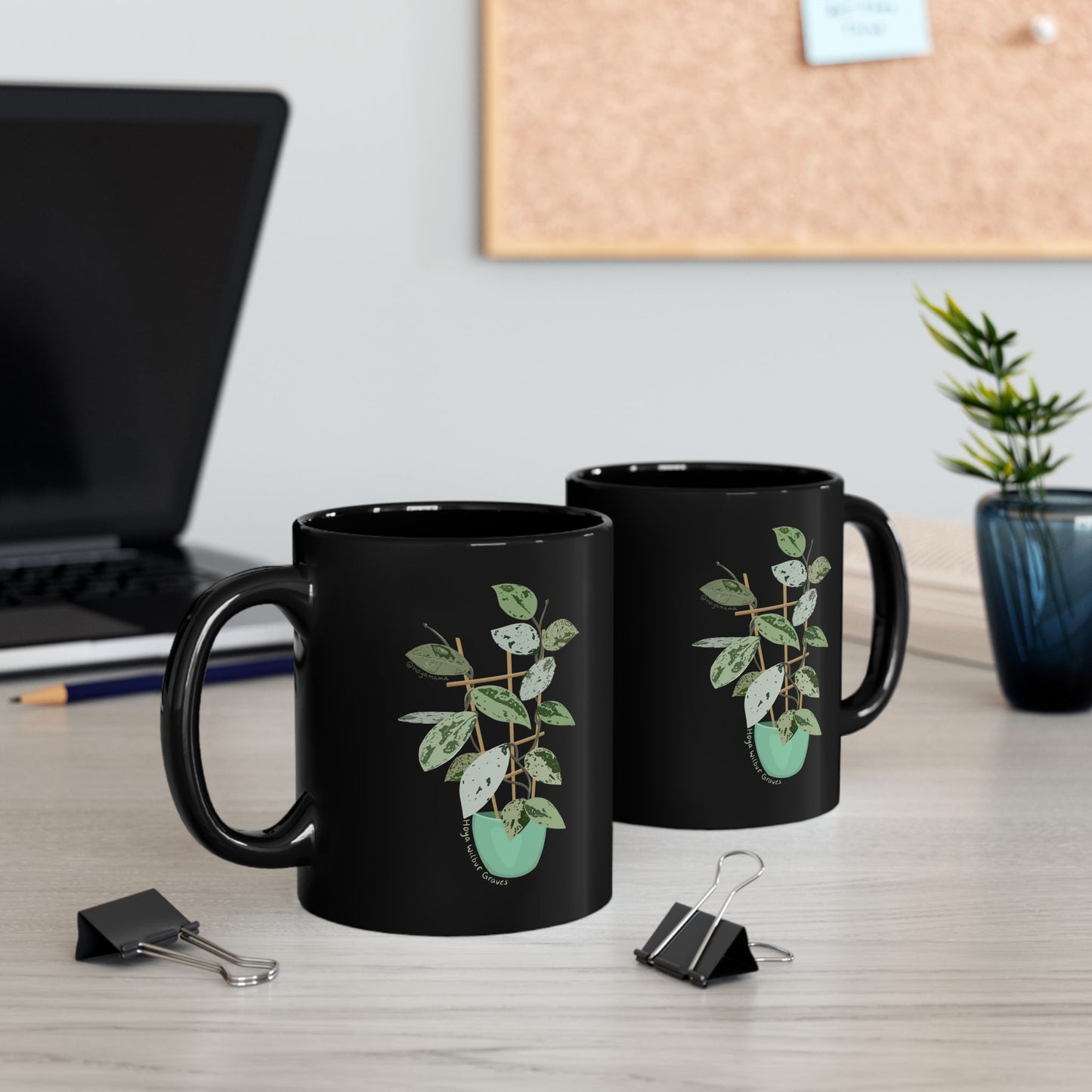 Hoya Carnosa Plant Lover Mug - Black