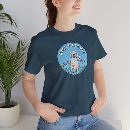 Dogs & Plants T-Shirt for White Labrador & Plant Lovers - Deep Teal