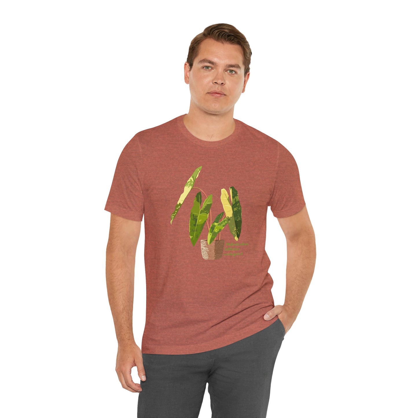 Philodendron Billietiae Variegated Plant Lover T-Shirt - Heather Clay