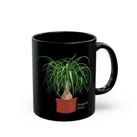 Ponytail Palm Plant Lover Mug - Black