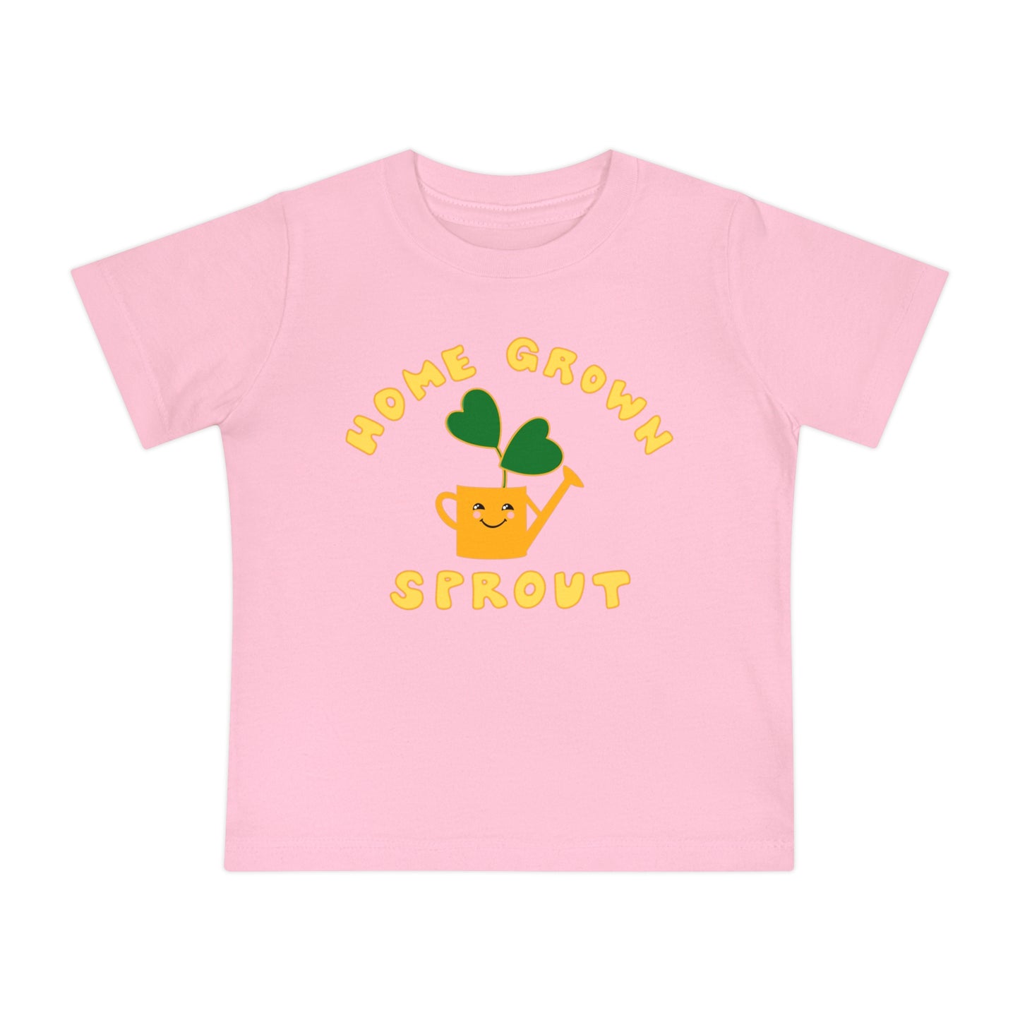 Home Grown Sprout Baby or Toddler Organic Cotton T-Shirt Yellow Orange Combo - Black, White, Navy or Pink