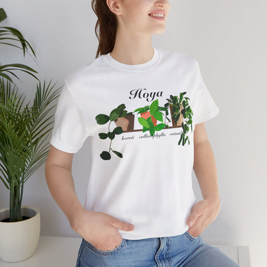 Hoya Kerrii, Callistophylla and Rotundiflora Trio Plant Lover T-Shirt - White