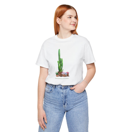 Cactus Jamacaru and Succulents T-Shirt - White, Natural, Black