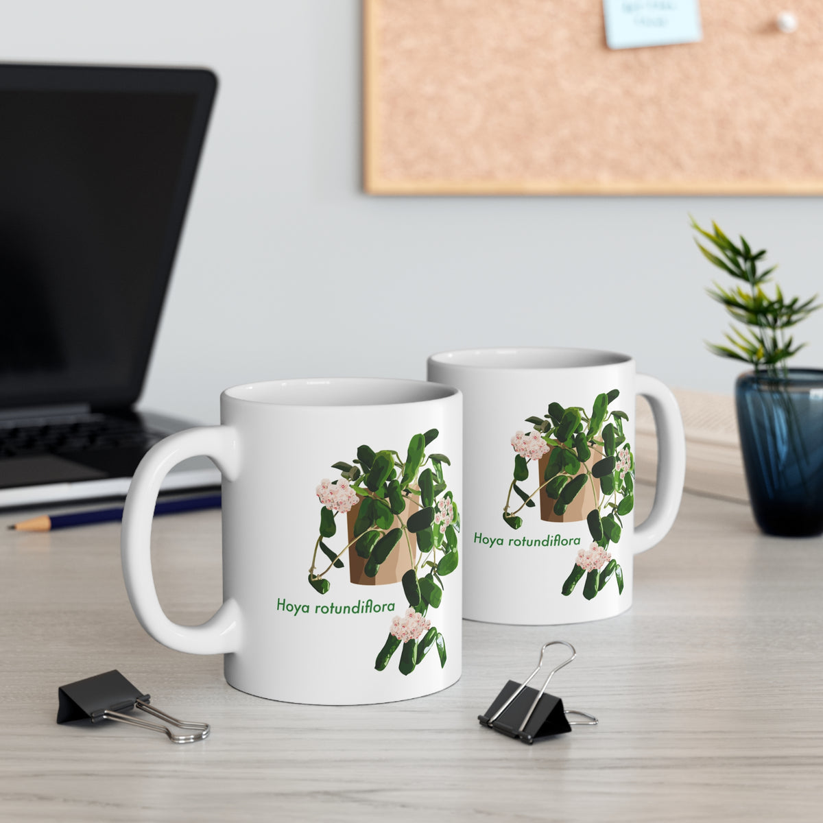Blooming Hoya Rotundiflora Plant Lover Mug - White