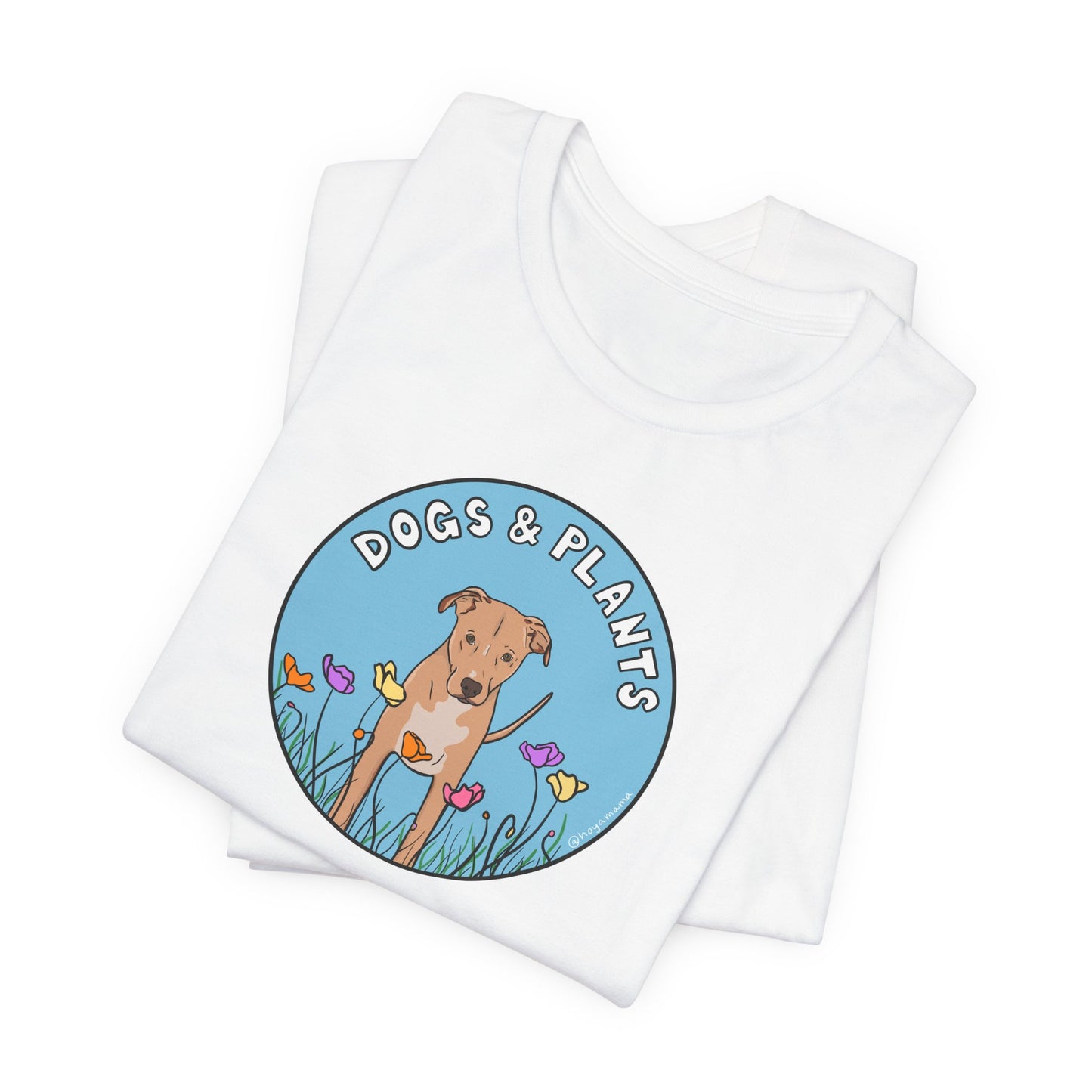 Dogs & Plants T-Shirt for Rescue Dog & Plant Lovers - White, Natural, Black, Sage