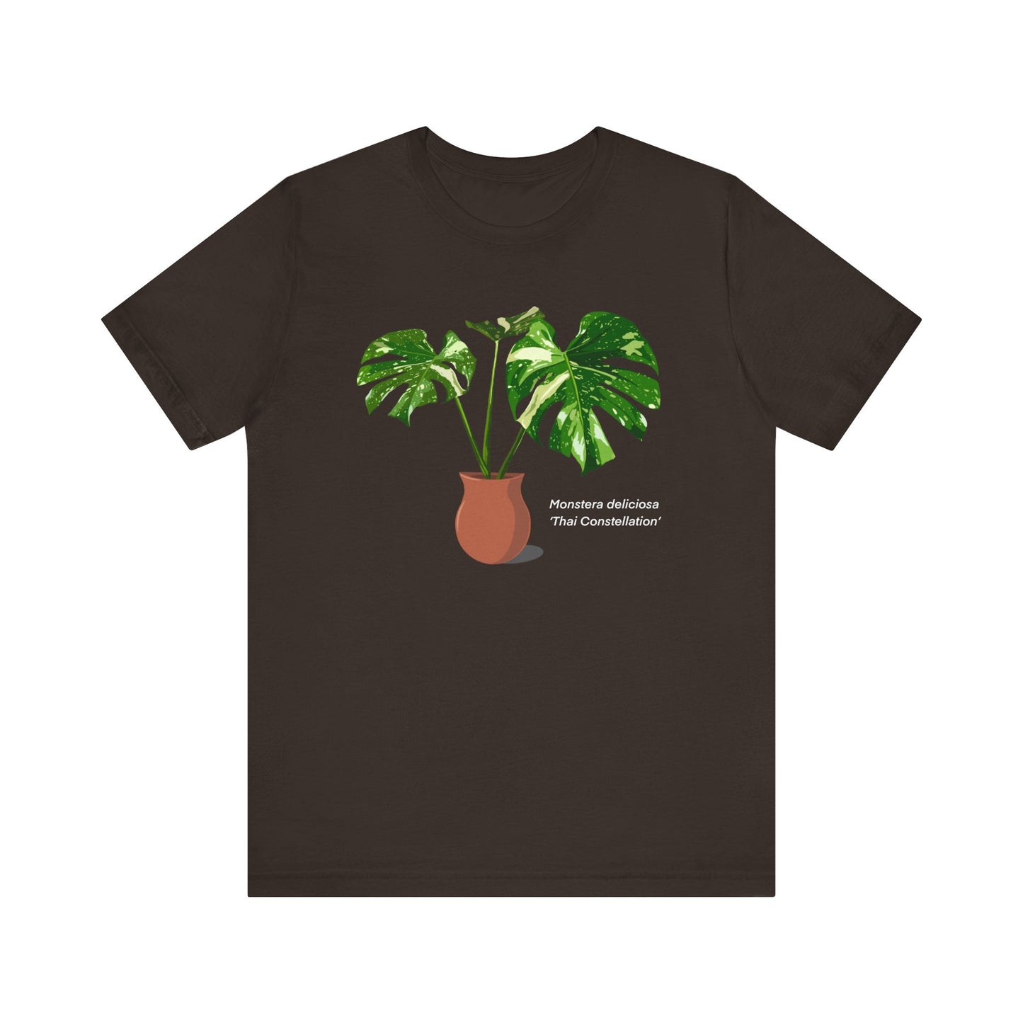 Monstera Deliciosa "Thai Constellation" Plant Lover T-shirt - Brown