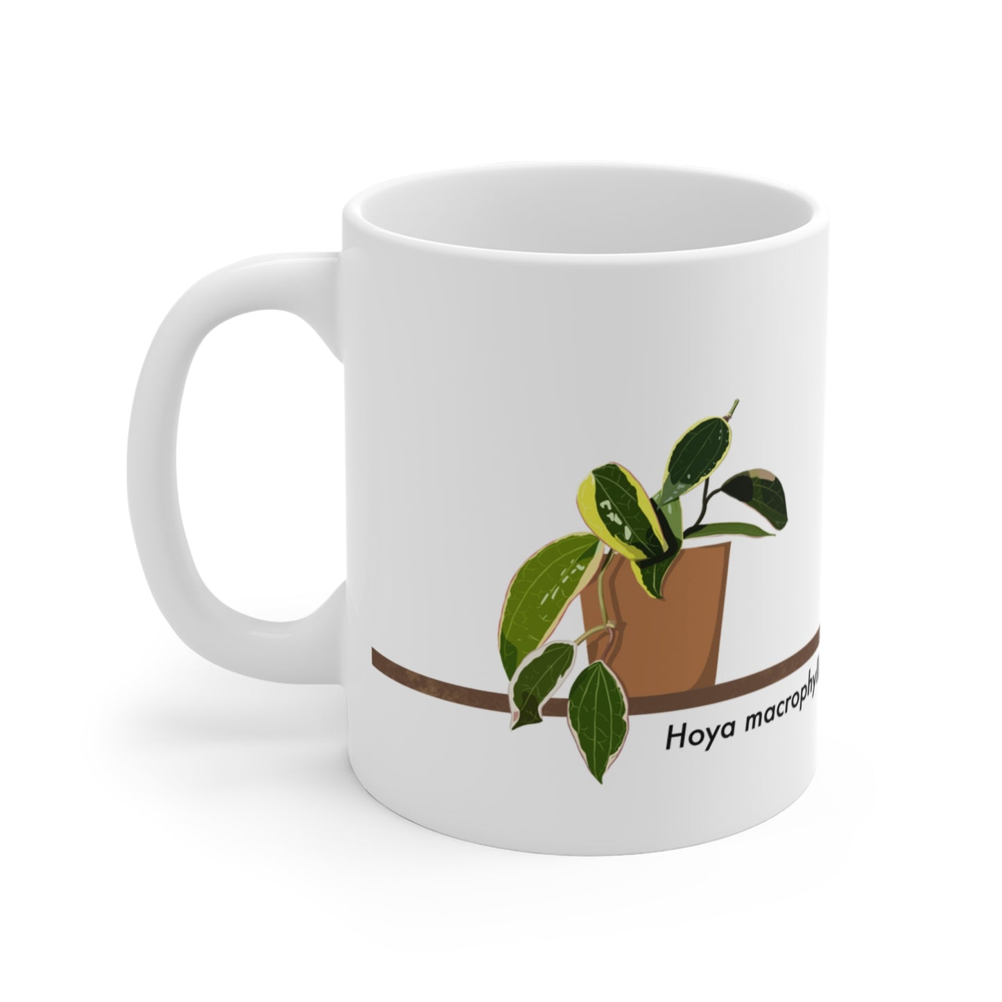 Hoya Macrophylla Plant Lover Mug - White