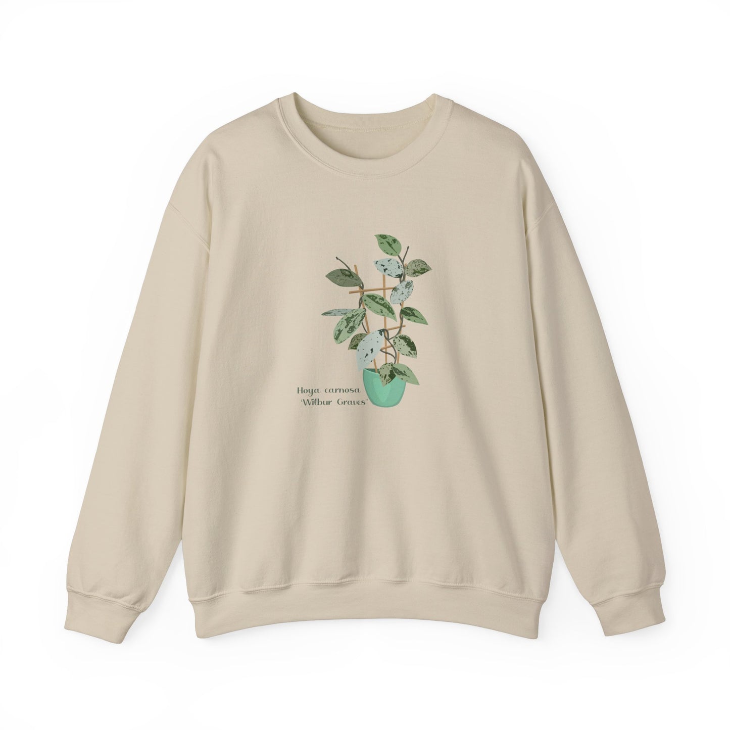 Hoya Carnosa Plant Lover Crewneck Sweatshirt - Beige