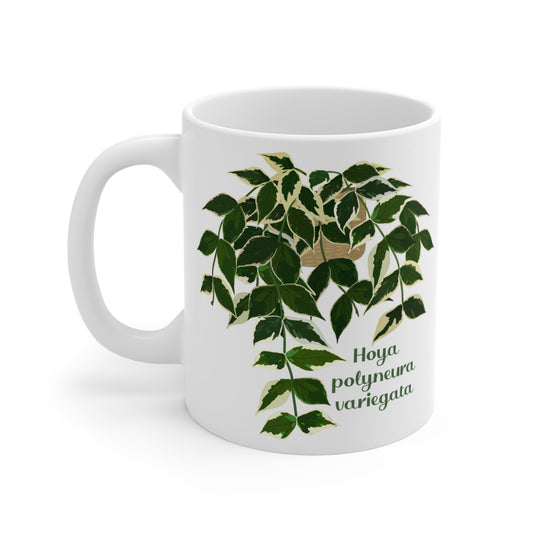 Hoya Polyneura Variegata Plant Lover Mug - White