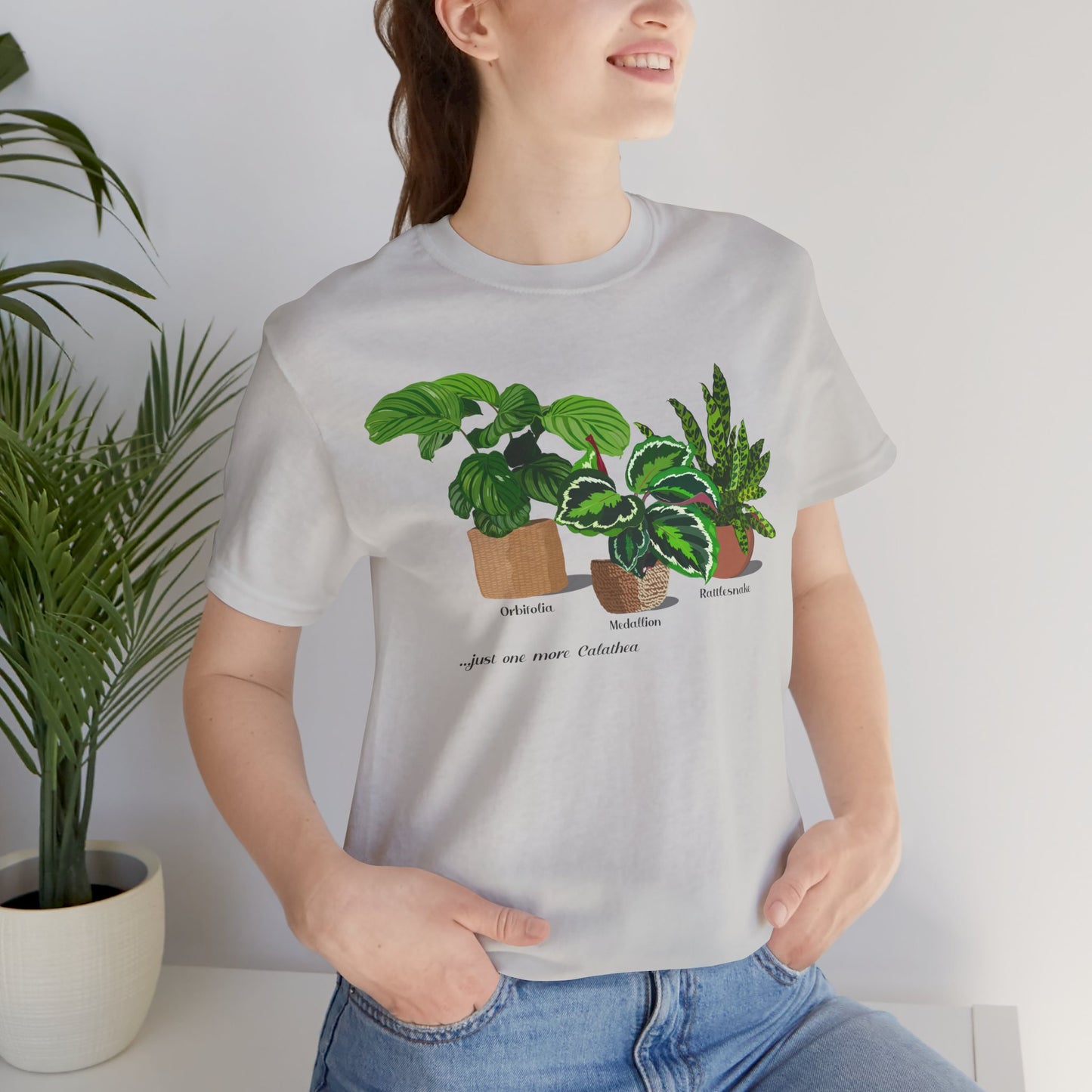 Calathea Trio Plant Lover T-Shirt - Silver